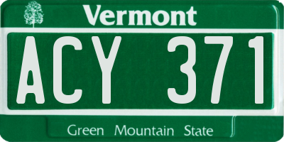VT license plate ACY371
