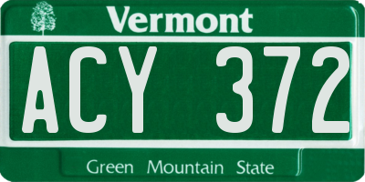 VT license plate ACY372