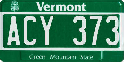 VT license plate ACY373