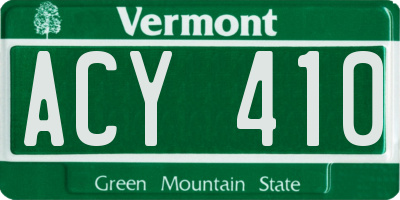 VT license plate ACY410