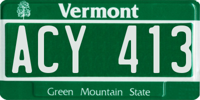 VT license plate ACY413