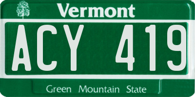 VT license plate ACY419