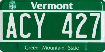 VT license plate ACY427