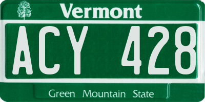 VT license plate ACY428