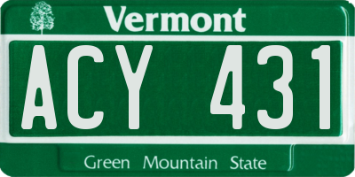 VT license plate ACY431