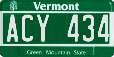 VT license plate ACY434