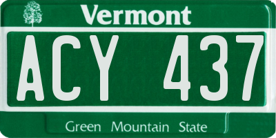VT license plate ACY437
