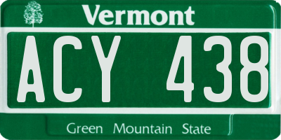 VT license plate ACY438