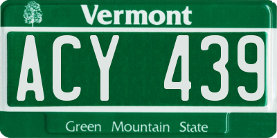 VT license plate ACY439