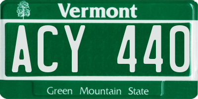 VT license plate ACY440