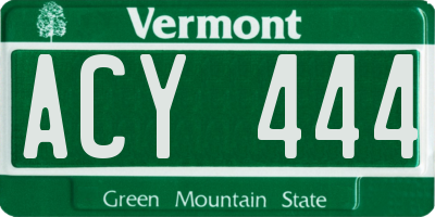 VT license plate ACY444