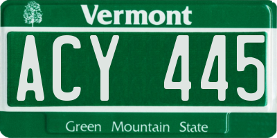 VT license plate ACY445