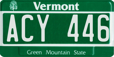 VT license plate ACY446