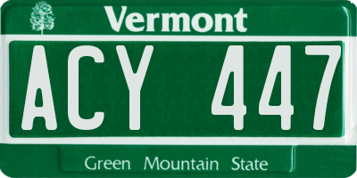VT license plate ACY447