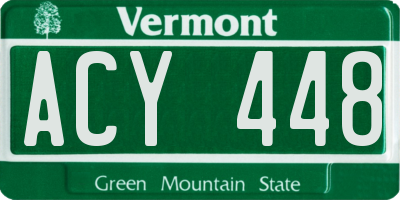 VT license plate ACY448
