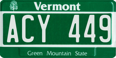 VT license plate ACY449