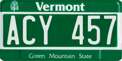 VT license plate ACY457