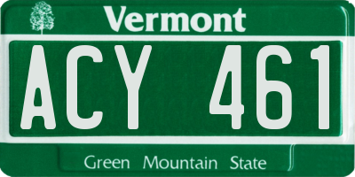 VT license plate ACY461