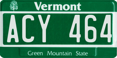 VT license plate ACY464