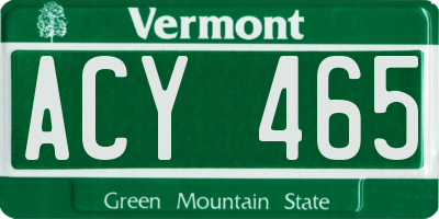 VT license plate ACY465
