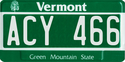 VT license plate ACY466