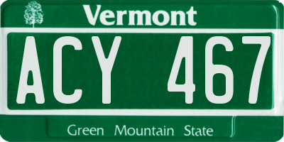 VT license plate ACY467