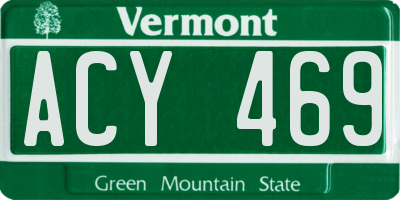 VT license plate ACY469
