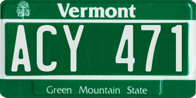 VT license plate ACY471