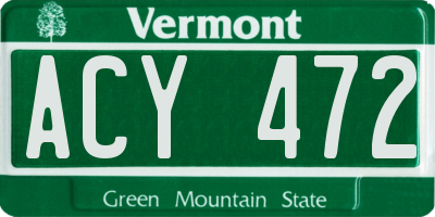 VT license plate ACY472