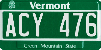 VT license plate ACY476