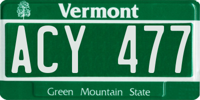 VT license plate ACY477