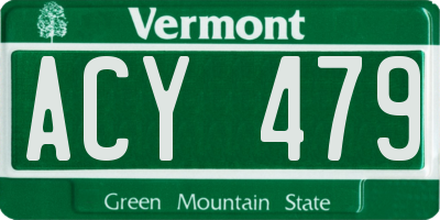 VT license plate ACY479