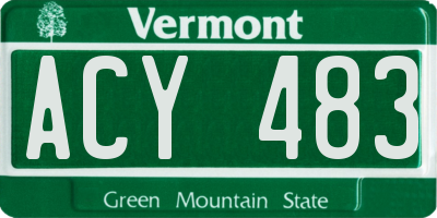 VT license plate ACY483