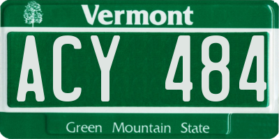 VT license plate ACY484