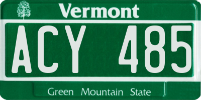 VT license plate ACY485