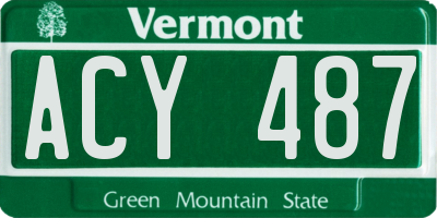 VT license plate ACY487