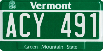 VT license plate ACY491