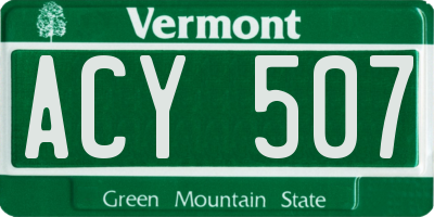 VT license plate ACY507