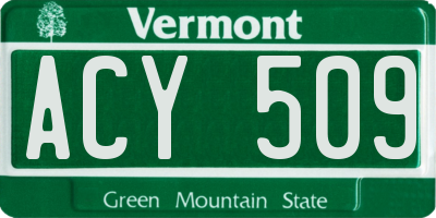 VT license plate ACY509