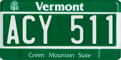 VT license plate ACY511