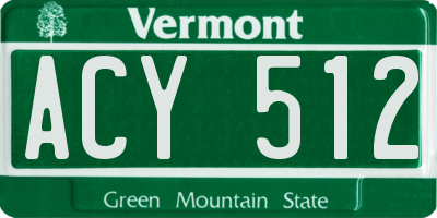 VT license plate ACY512