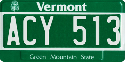 VT license plate ACY513