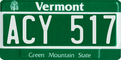 VT license plate ACY517