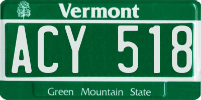VT license plate ACY518