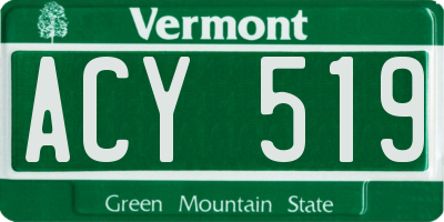 VT license plate ACY519