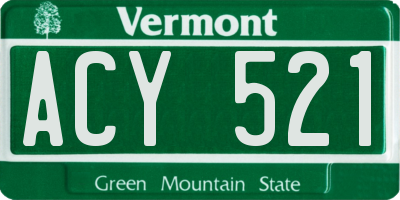 VT license plate ACY521