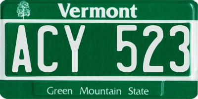 VT license plate ACY523