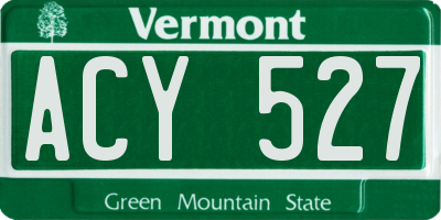 VT license plate ACY527
