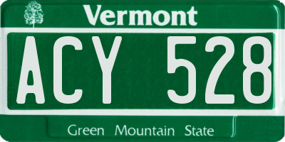 VT license plate ACY528