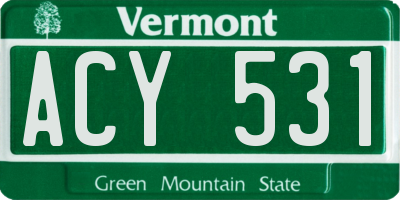 VT license plate ACY531